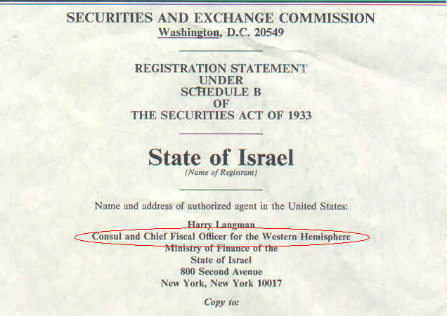 State of Israel S.E.C. form