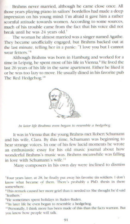 Brahms bio as a hedgehog