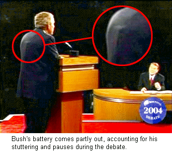 bush's battery comes undone during debate