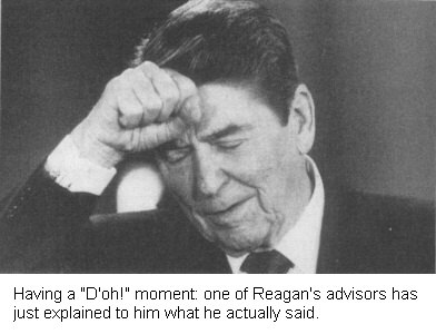 Reagan realizes the stupidity of what he just said